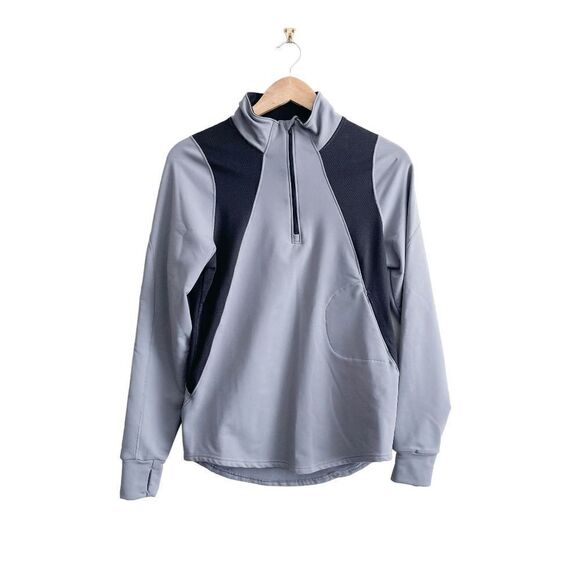 Brooks Men Athletic Performance Running Top Mock Neck Quarter Zip Gray Small - Picture 1 of 6